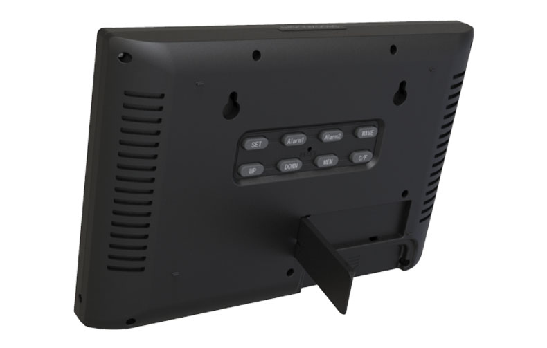 Square Digital LED Wall Clock with Indoor Temperature Humidity Readings 12/24 Hour System