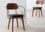 Rubber Wood Wood Restaurant Chairs No Folded With / Without Metal Armrest Armour