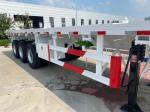 Tri Axle Container Semi Truck And Flatbed Trailer 50T