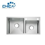 Handmade House Kitchen Sinks Double Bowl SUS304 Stainless Steel Kitchen Sinks