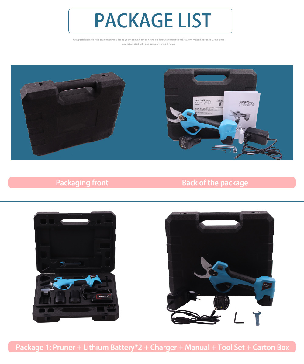 LED Lithium Battery Portable Cutting Shear Scissor Professional Cordless 3.2CM Electric Pruning Scissors