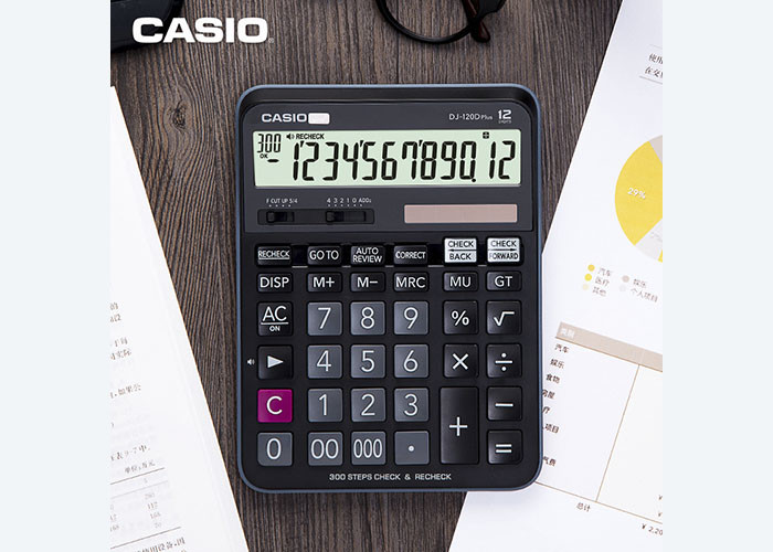 For Casio DJ-120D plus Financial Accountant Calculator 300 step review machine back check