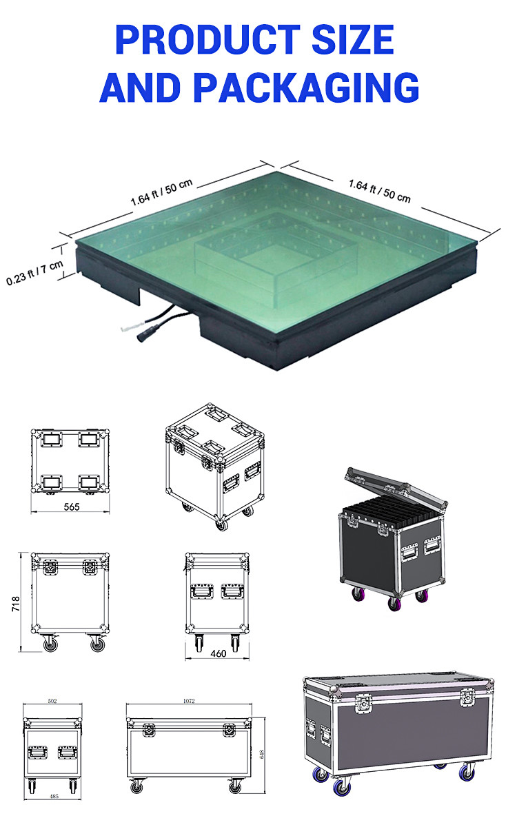 Outdoor Light Up Floor Panels Illuminated LED Lighted Dance Floor Tiles For Wedding