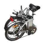 Silver Electric Folding Bike Lightweight Adjustable Two Wheel Electric Bike