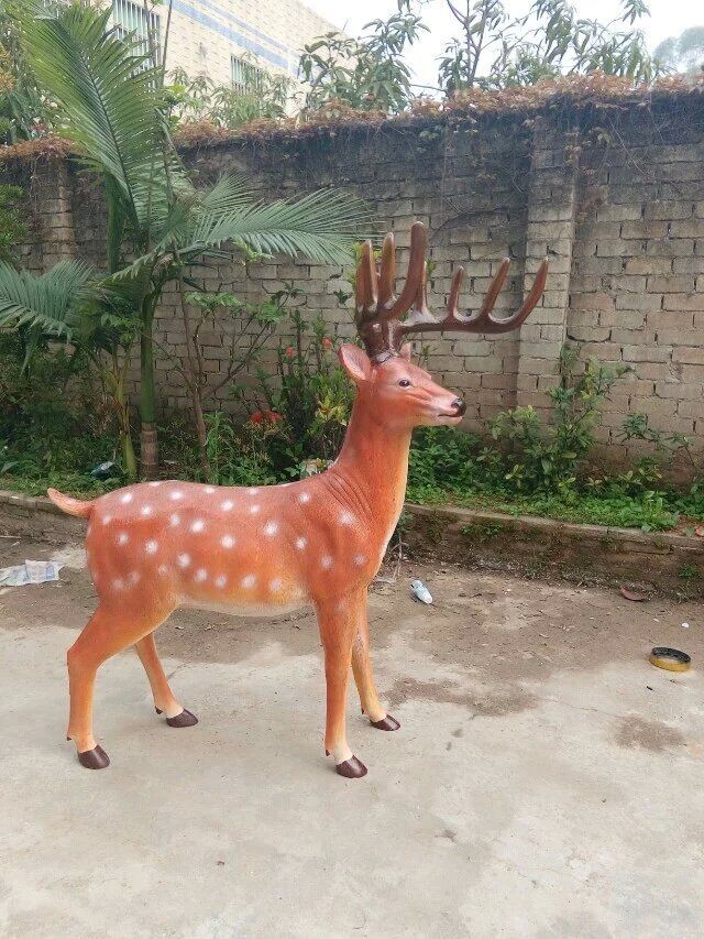 large souvenir craft elk sculptures statues of fiberglass nature painting as party event decoration