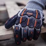 13 Gauge Heavy Duty Gardening Gloves Sandy Nitrile Coated TPR 4X43CP Impact