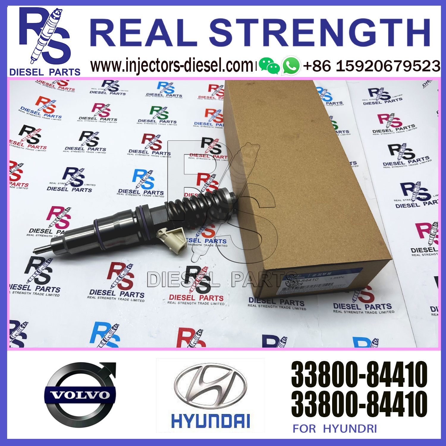 Diesel Fuel Injector 33800-84410 BEBE4C09102 Injector 33800-84410 For V-O-L-V HYUNDAI