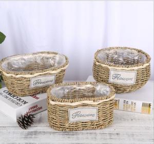 Wholesale Creative Grass Woven Flower Pot Basket from china suppliers