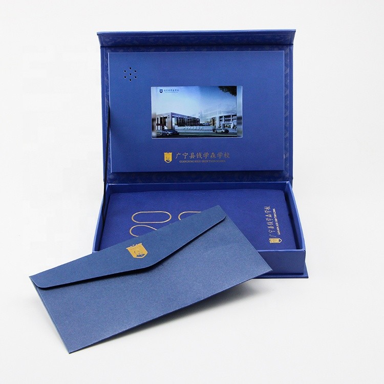 LCD video packaging box 7 inch LCD video gift box innovative video packing box with custom print