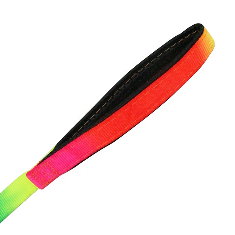 Nylon Elastic Pet Traction Rope Dog Collars Leashes With Neoprene Padded Handle