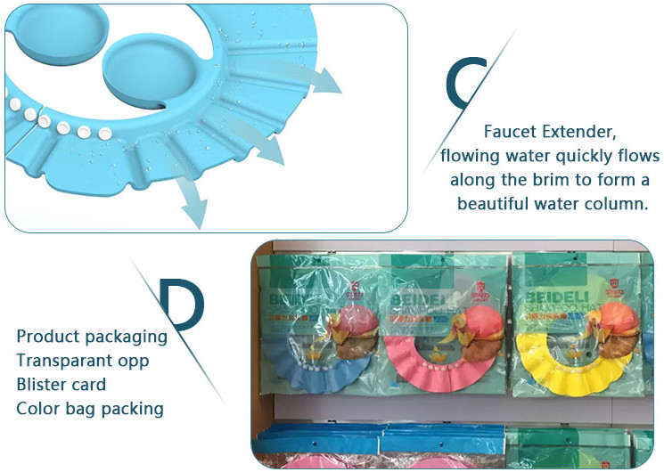 Waterproof Kids Shampoo Cap Adjustable Baby Shower Visor Protection Hat Soft Cartoon