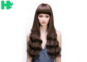 Wholesale Natural Looking Young Girl Wave Brown Wig With Bangs 26 Inch Length from china suppliers