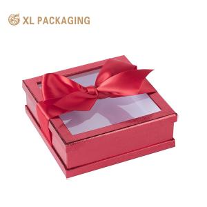 Wholesale Wholesale Luxury Lid And Base Paper Packaging Gift Box Square Shaped With Bowknot from china suppliers