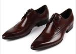 OEM Custom Classic Men Brogue Shoes Black / Brown Coffee Carved Floral Oxford