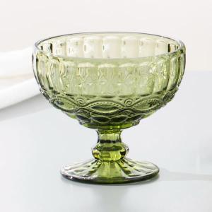 Wholesale Green Dessert Vintage Glass Trifle Bowl Footed 350ml 12 Oz Lead free from china suppliers
