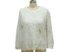 Fashionable Dressy Ladies Casual T Shirts White Long Sleeve Lace Top OEM Service