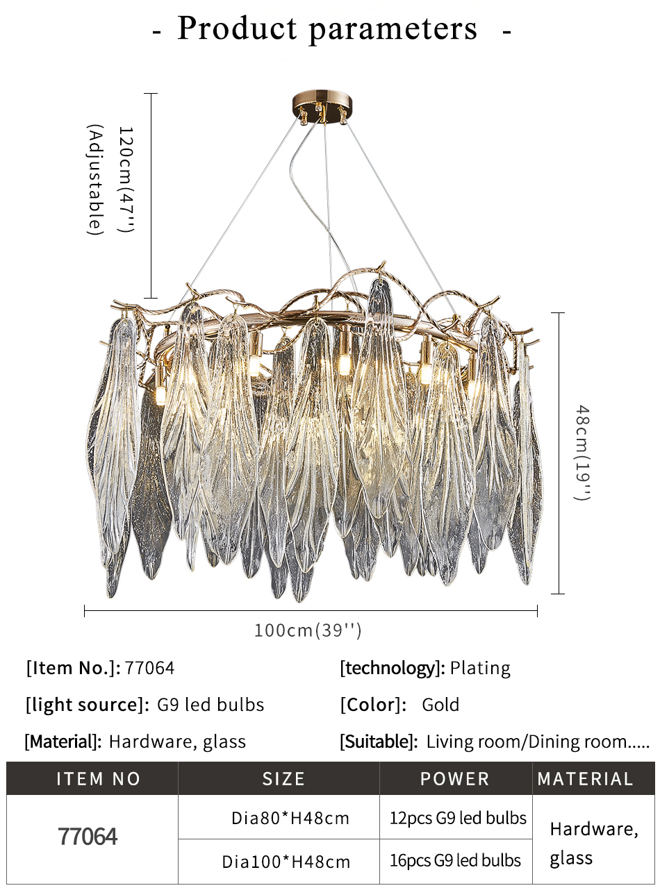 Modern Led Chandelier For Living Dining Room Creative Glass farmhouse light(WH-CY-211)