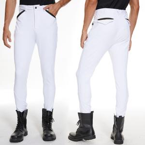 Wholesale RTS White Men's Breeches High Etastic Equestrian Pants Knee Silicone Grip from china suppliers
