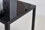220Ibs capacity Simple Dining Room Table Black Tempered Glass Dining Table H4