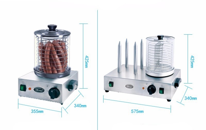 Snack Bar Equipment Electric Hotdog Machine With Heating Spike 220V - 240V