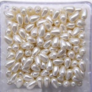 Wholesale ABS Plastic Bead 8mmx13mm White Drop Pearls for Fashion Jewelry from china suppliers