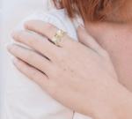 Fine Jewelry Multicolor Ethiopian Opal Butterfly Ring 18k Yellow Gold Over