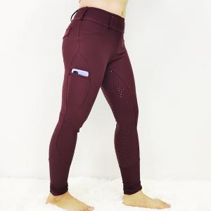Wholesale Maroon Red Ladies Horse Riding Leggings Equestrian Breeches Womens Size XXS - XL from china suppliers