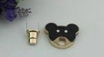 Hot production zinc alloy drip glue craft cute black & white bear decorative