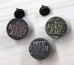 Embossed Logo Custom Clothing Buttons Brass Reusable / Washable