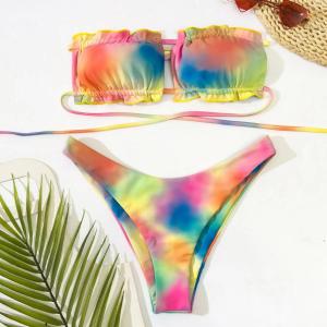 Wholesale Sexy Chain Swimming Suits Bikini Drawstring Elegant Sexy Bathing Suits For Women pink square shape bikini UPF50++ summer from china suppliers