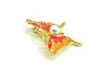 Red Butterfly Fashion Brooch Pin Inlaid Diamond For Clothing ODM