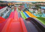 Kids Fun Water Slides 6 Lines Outdoor Fiberglass Race Swimming Pool Play