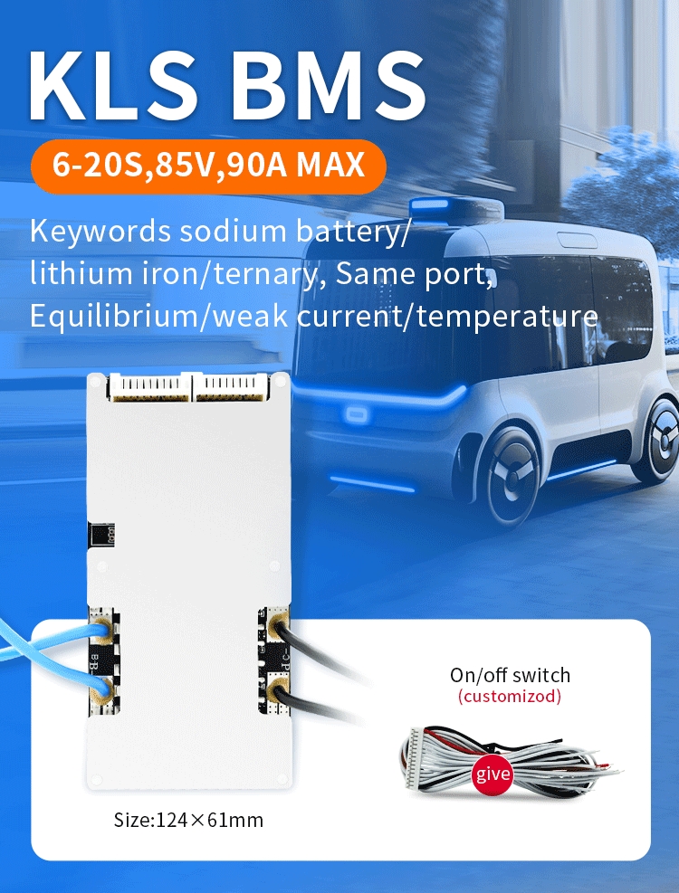 Lifepo4 NMC Sodium Lon Battery BMS Board 6S 7S 8S 9S 10S 20S 20A 30A 50A 70A 80A 90A