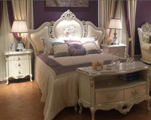 Wholesale Apartment Flat Upholstered King Size Bed French Style Bedroom Furniture Sets from china suppliers