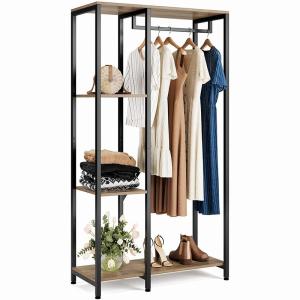 Wholesale Rustic Metal Wood clothes storage racks Wardrobe Hall Tree For Bedroom Apartment from china suppliers