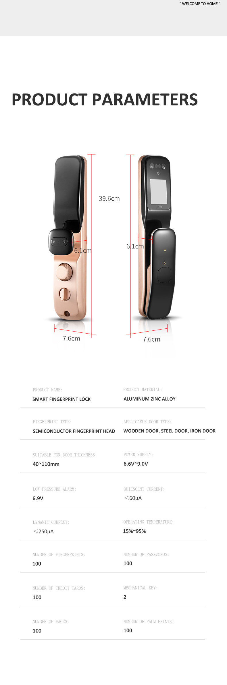 Cat Eye Door Bell Smart Face Fingerprint Automatic Front Door Locks