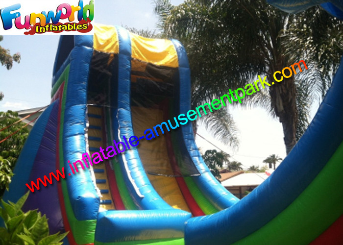 Durable Giant Commercial Inflatable Slide Plato 0.55 PVC With Air Blower