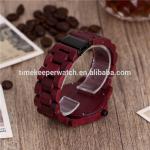 Luxury wood case watch laser line band Koa wood fold buckle steel wood watch