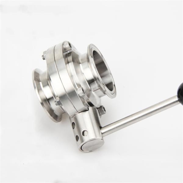 Tri Clamp 316 SS Butterfly Valve Food Grade Multi Positon Handle Dn10 Rjt