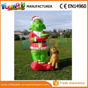 Wholesale Mini Oxford cloth Green Airblown Inflatable Grinch Inflatable Christmas Grinch With Dog from china suppliers