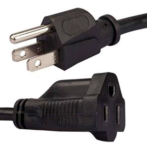 Wholesale American standard 3pin black 18AWG extension power cord 0.5m-10m copper power extension cable from china suppliers