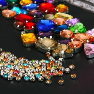 China colorful crystal beads sewing beads crystal stone with metal claw setting on sale