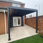 Waterproof Metal Gazebo Electric Flip Louvers Aluminium Pergola With Louvered