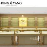 Simple Fashion Golden Jewellery Display Counter No Installation And Can Be Used
