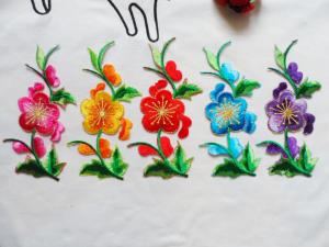 Wholesale Apparel Accessories Red Rose Embroidery Lace Applique Hot Fix Motif from china suppliers