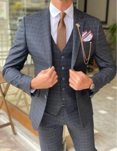 Wholesale 45% Wool Blue Tuxedo Suit from china suppliers