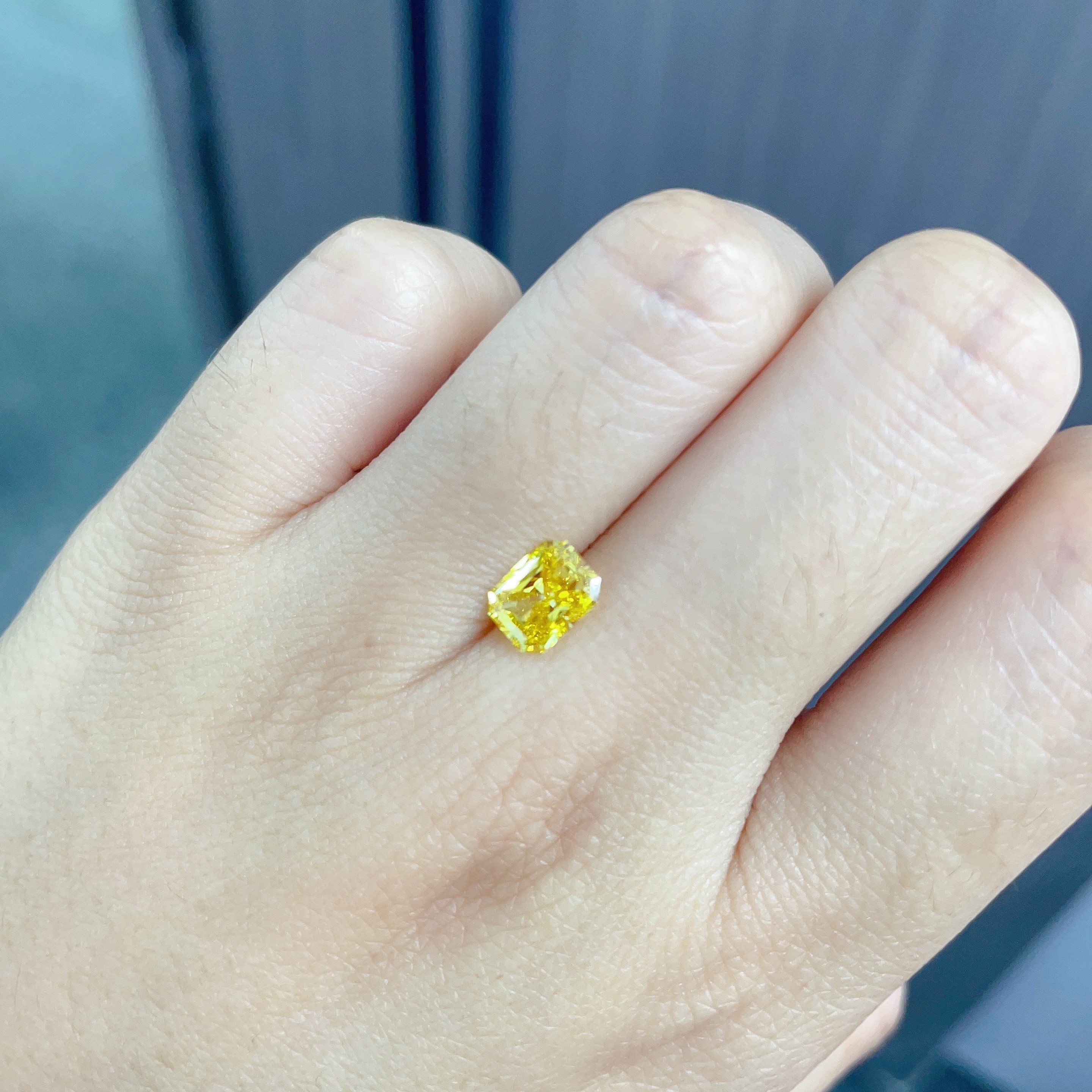 Radiant Cut Synthetic Lab Created Yellow Diamonds 2-2.99 Carat