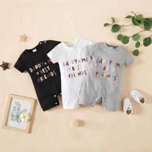 Wholesale Baby 100% cotton overall romper Summer new children's short sleeve cloth Baby Letters Printing jumpsuit bodysuit from china suppliers