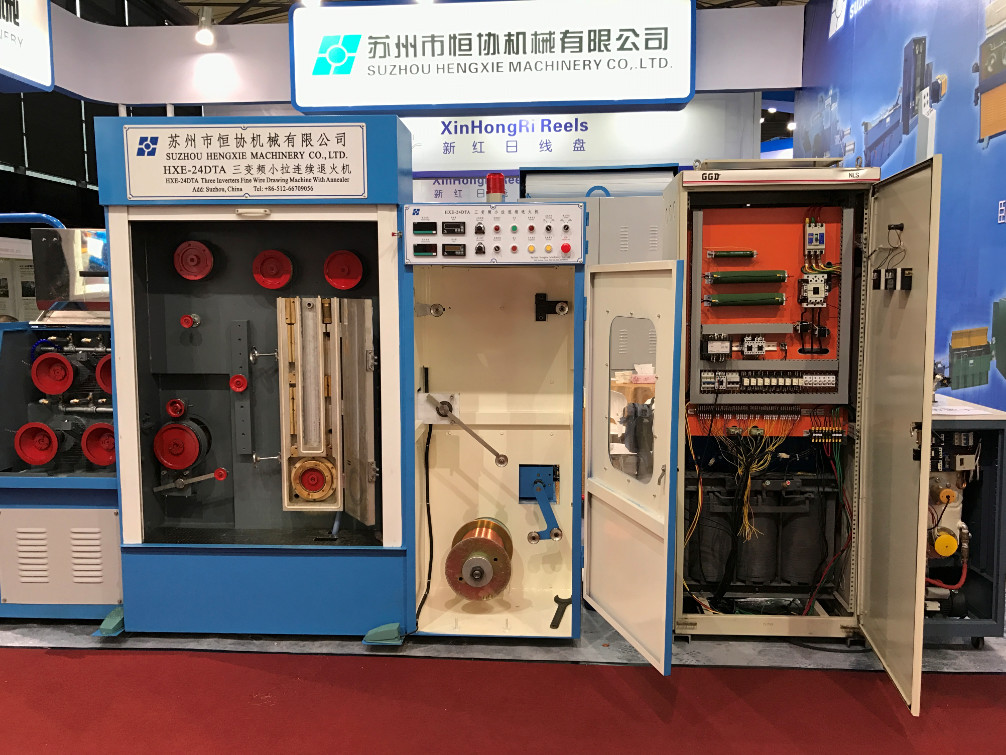 AC 3 Phase Customized Wire Drawing Machine , Small Wire Drawing Machine With Annealing