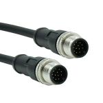 Elbow / Straight M12 4 Pin Waterproof Cable Connector Male/Female